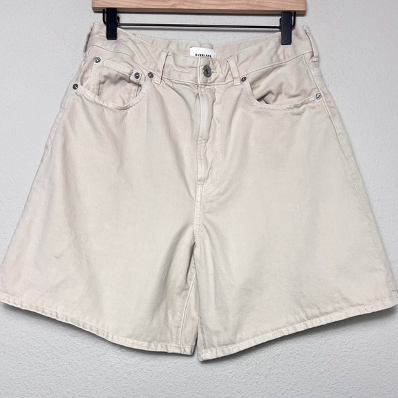 EVERLANE THE LONG A-LINE DENIM SHORT - Picture 3 of 7
